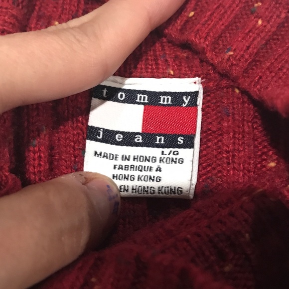 Vintage Fitted Buttoned Mock Neck Speckled Sweater - Picture 7 of 9